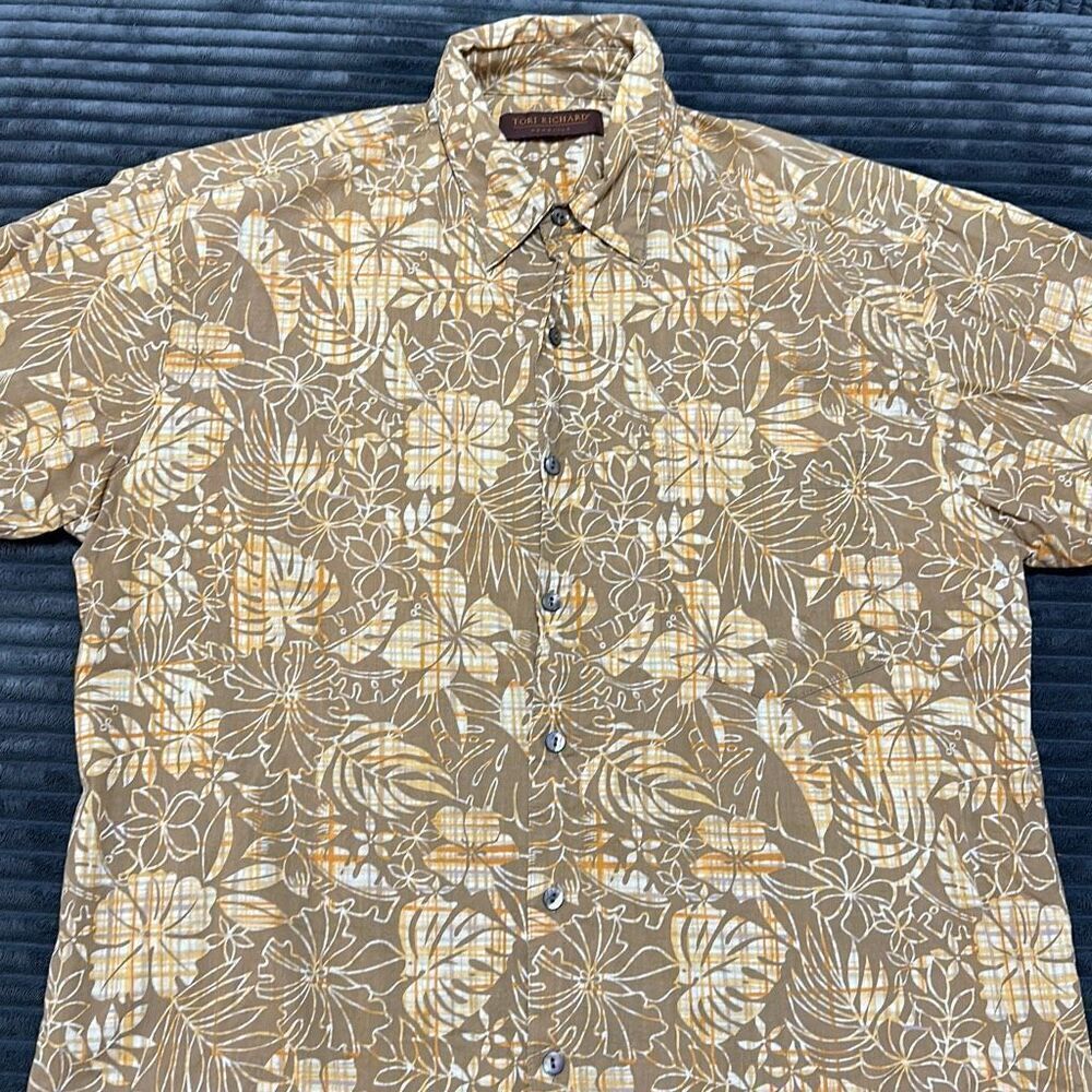 Tori Richard Hawaiian Lawn Shirt Floral 100% Cotton Men’s Size M